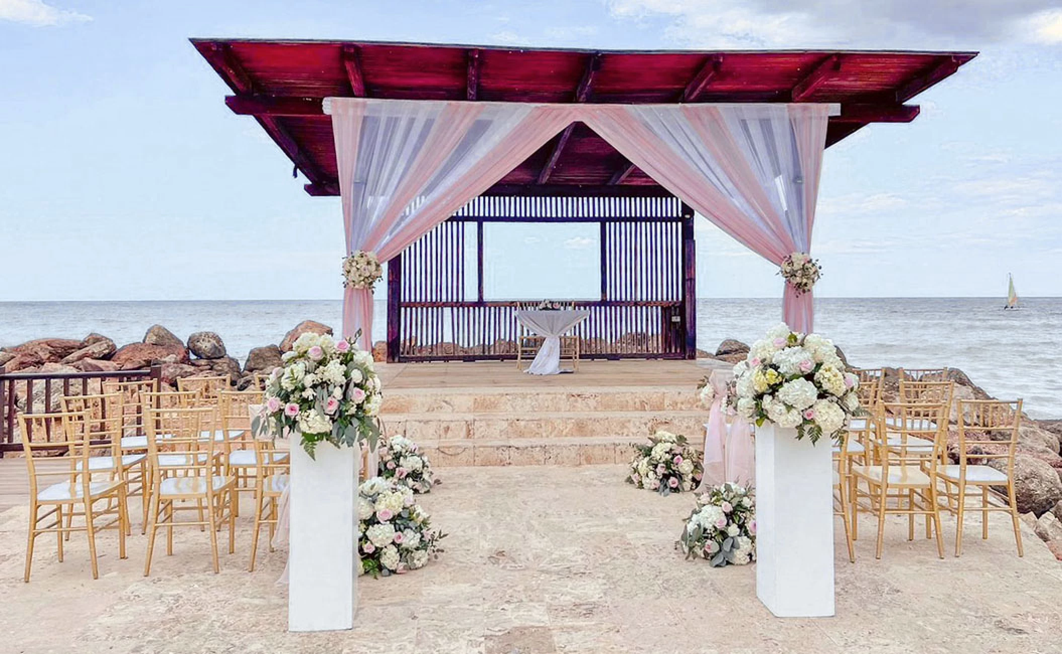 Ocean Gazebo Wedding Venue at Royalton Blue Waters.