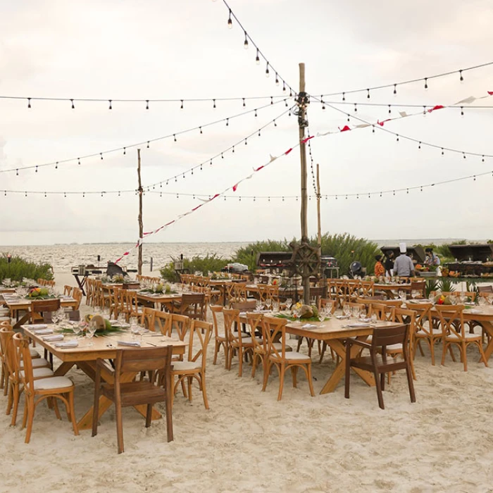 Beach reception Setup at Atelier Playa Mujeres.