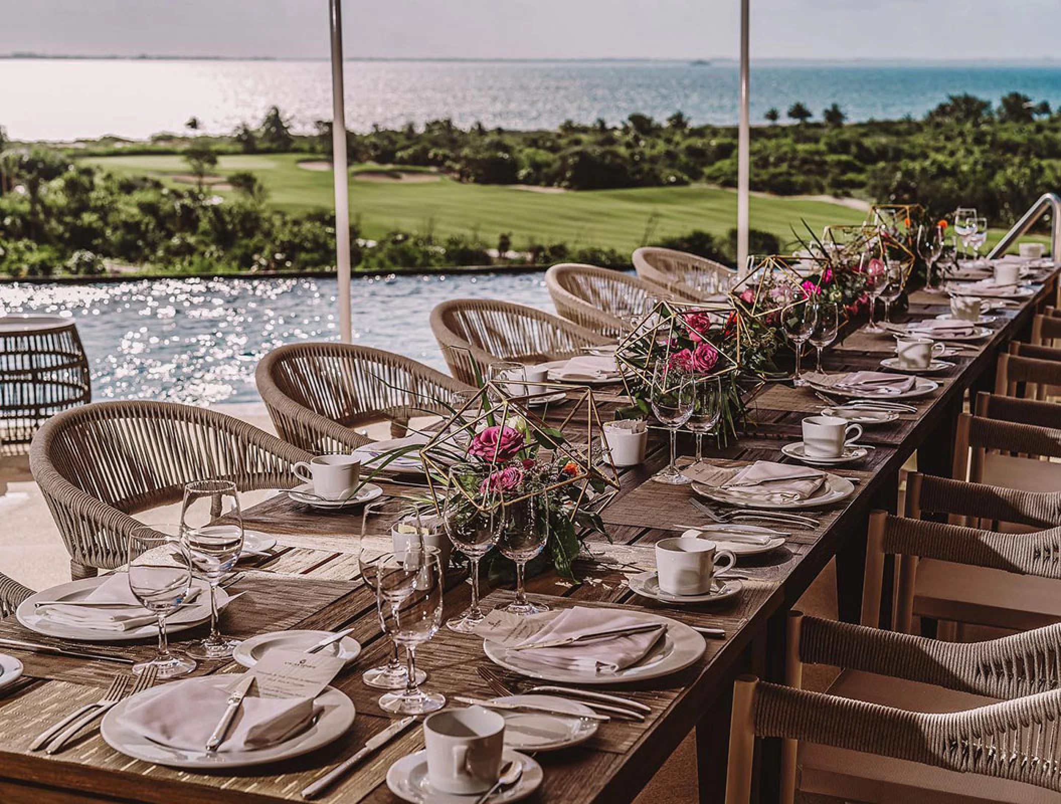 Wedding setup at Atelier Playa Mujeres.