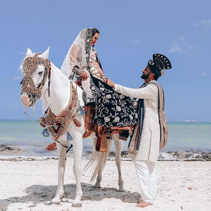 South Asian Wedding at Atelier Playa Mujeres resort.