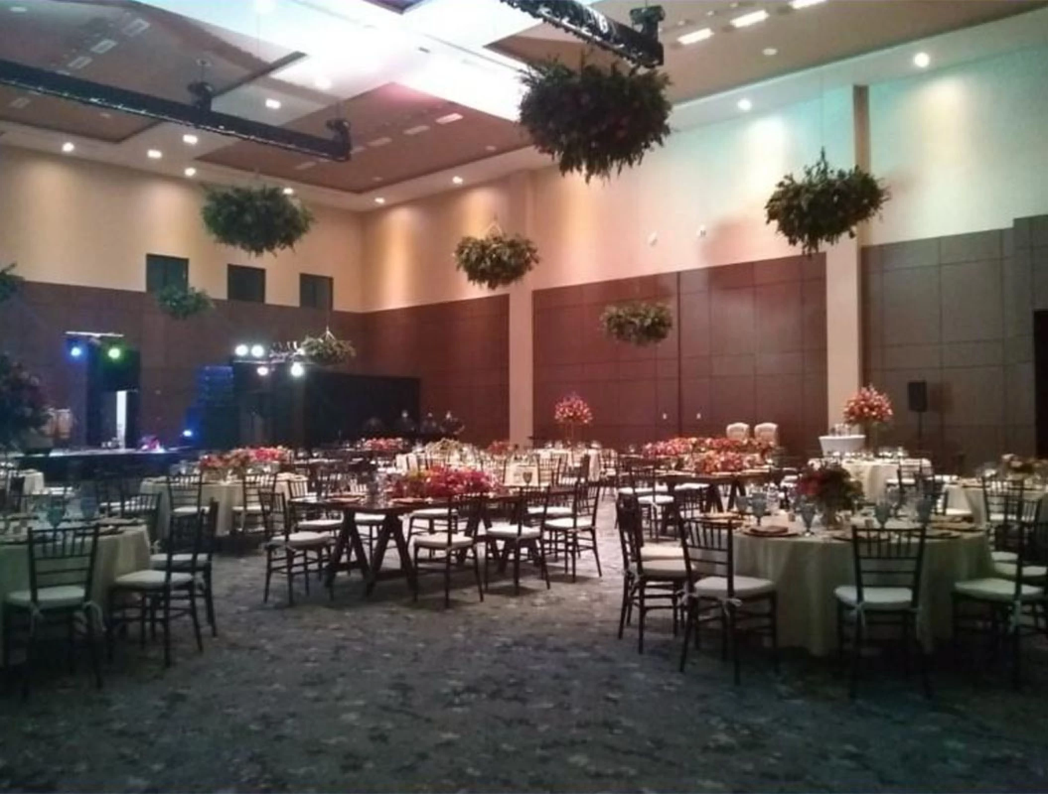 Wedding decor in the ballroom at atelier playa mujeres resort