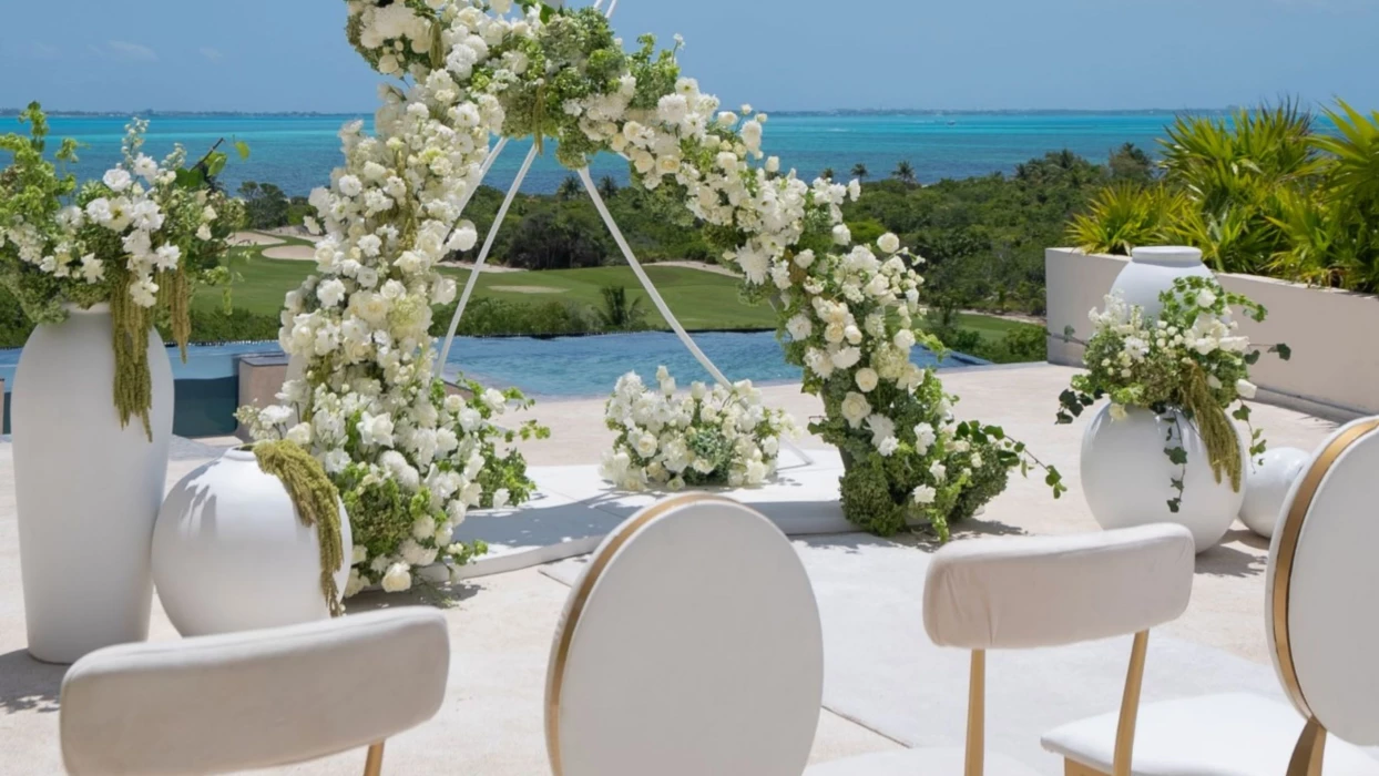 Elegance wedding package decor and setup at Atelier Playa Mujeres