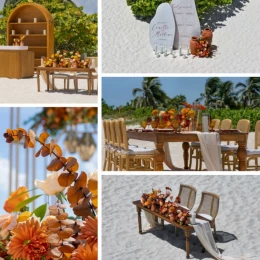 Atelier Playa Mujeres' Solara wedding package decor collage