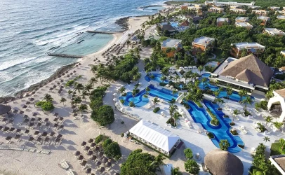 Aerial view shot of Bahia Principe Resorts.