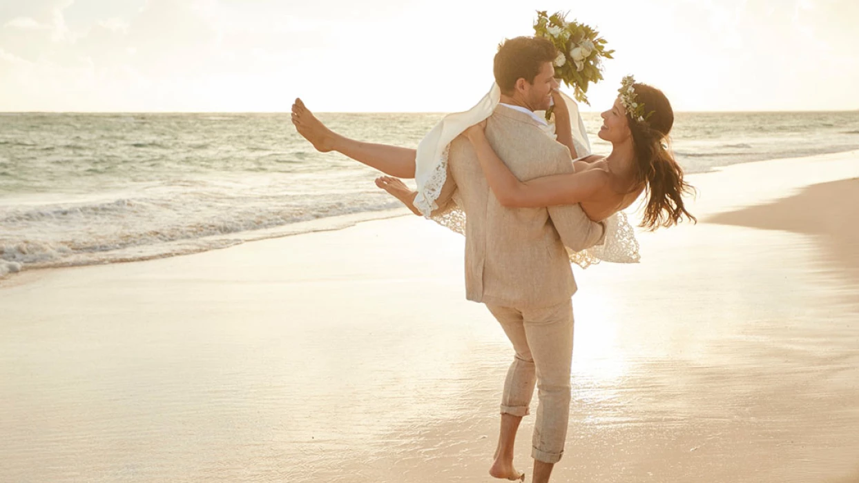Just married couple at Bahia Principe Riviera Maya