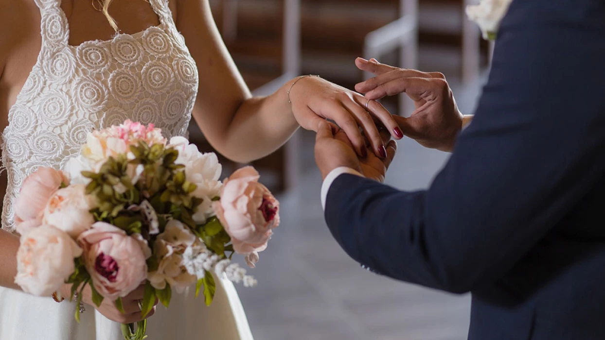 Wedding at the chapel in Bahia Principe Riviera Maya.