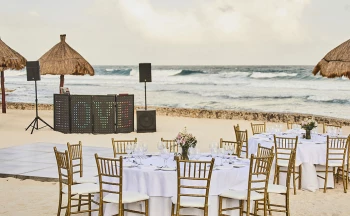 Beach wedding venue at Bahia Principe Resorts.