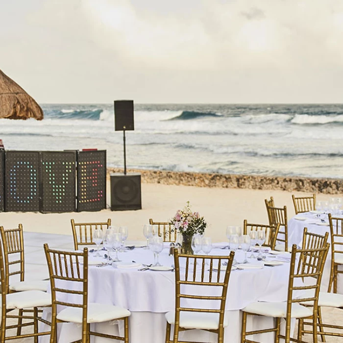 Beach wedding venue at Bahia Principe Resorts.