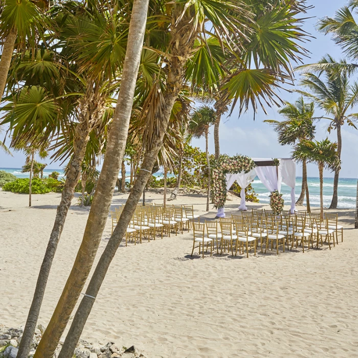 Beach huppa wedding venue at Bahia Principe Riviera Maya