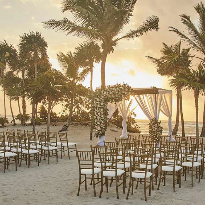 Beach huppa wedding venue at Bahia Principe Riviera Maya