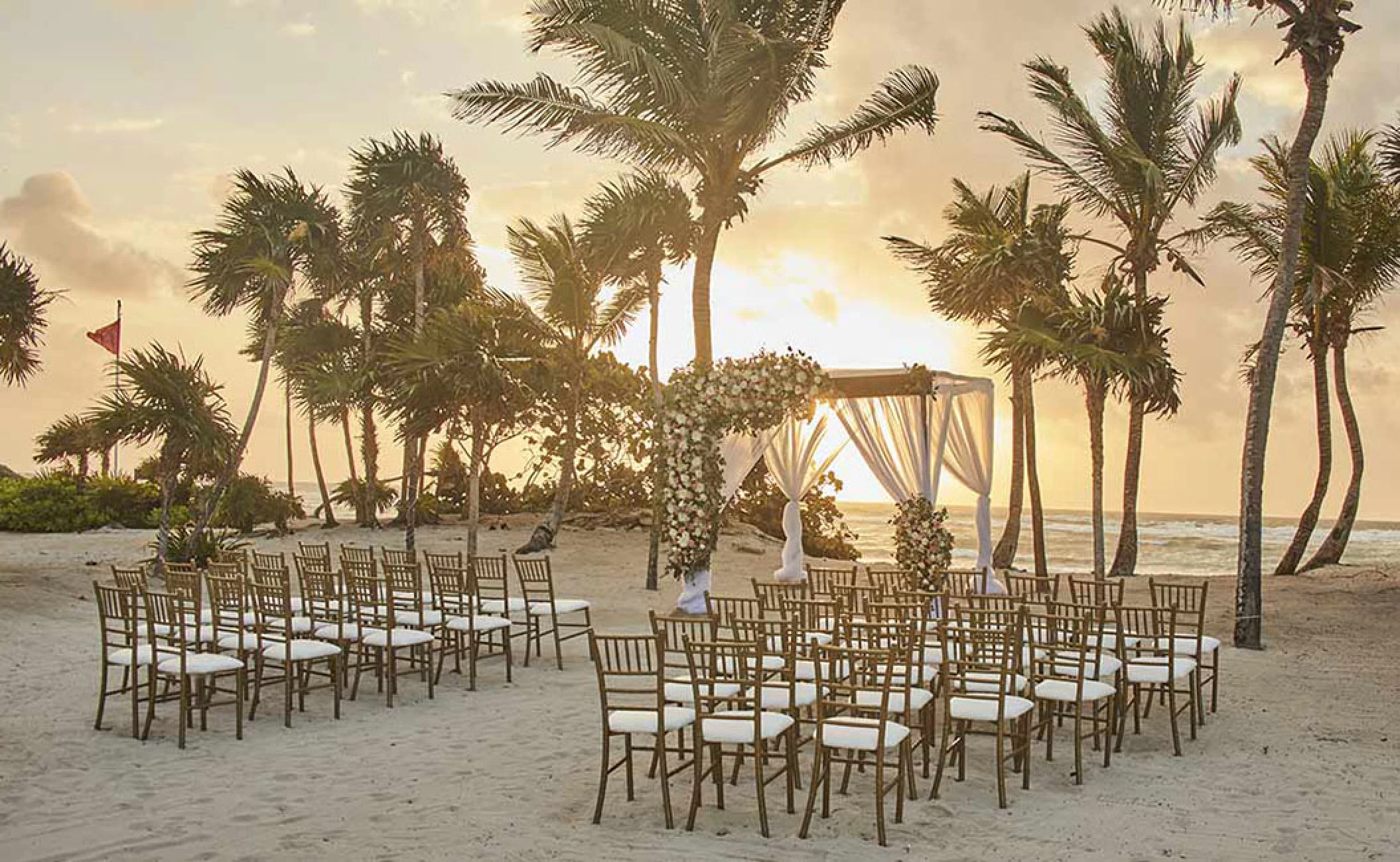 Beach huppa wedding venue at Bahia Principe Riviera Maya