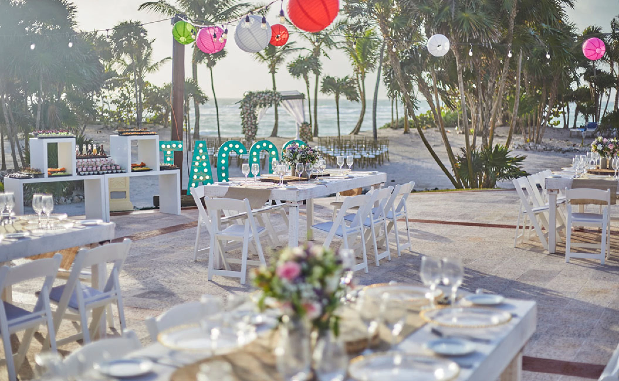 Poolside wedding venue at Bahia Principe Riviera Maya