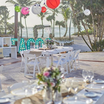 Poolside wedding venue at Bahia Principe Riviera Maya