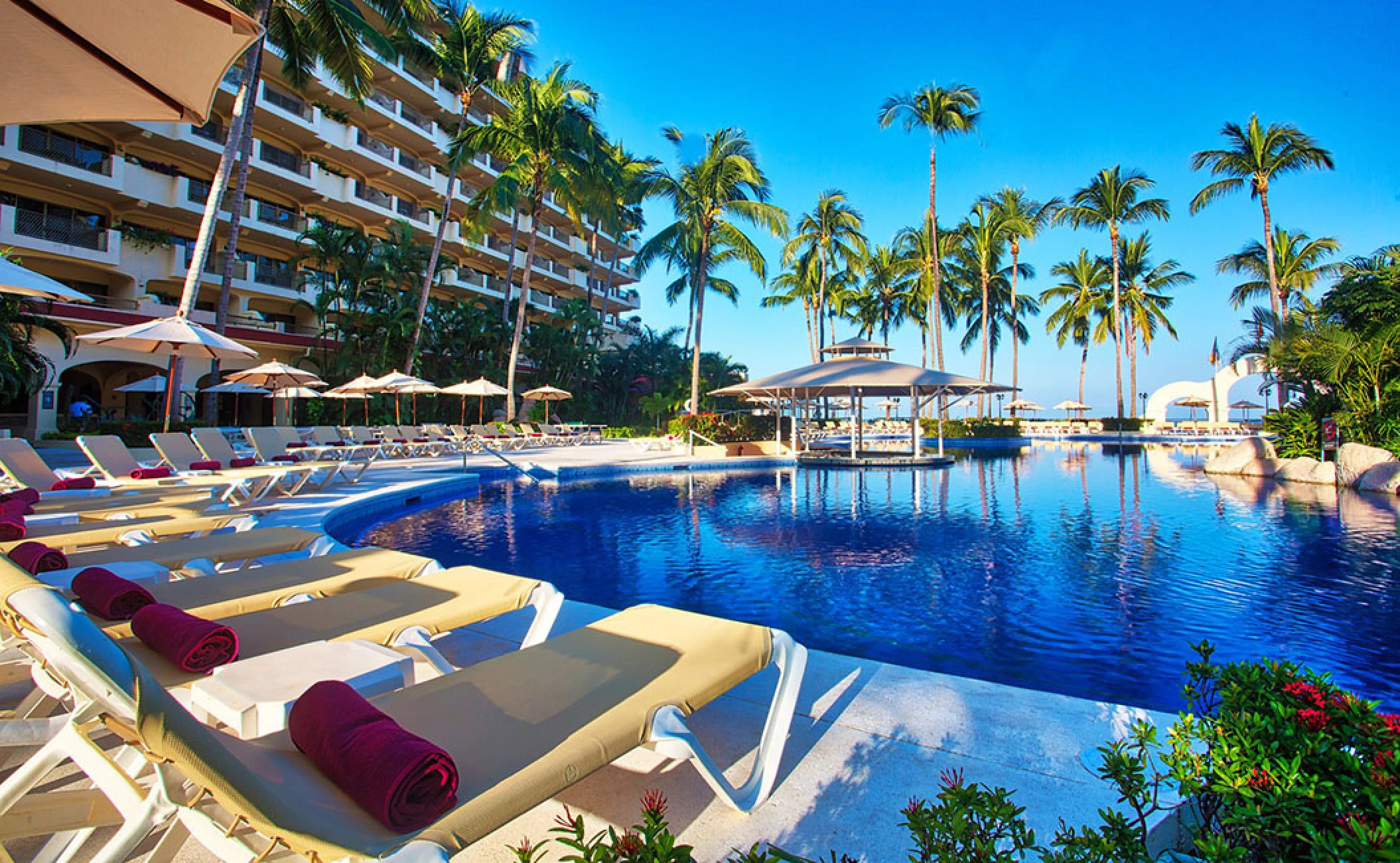 Barcelo Puerto Vallarta resort gardens and pool.