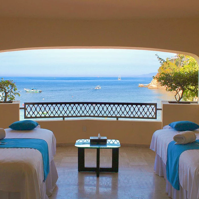 Massage cabin at Barcelo Puerto Vallarta resort.