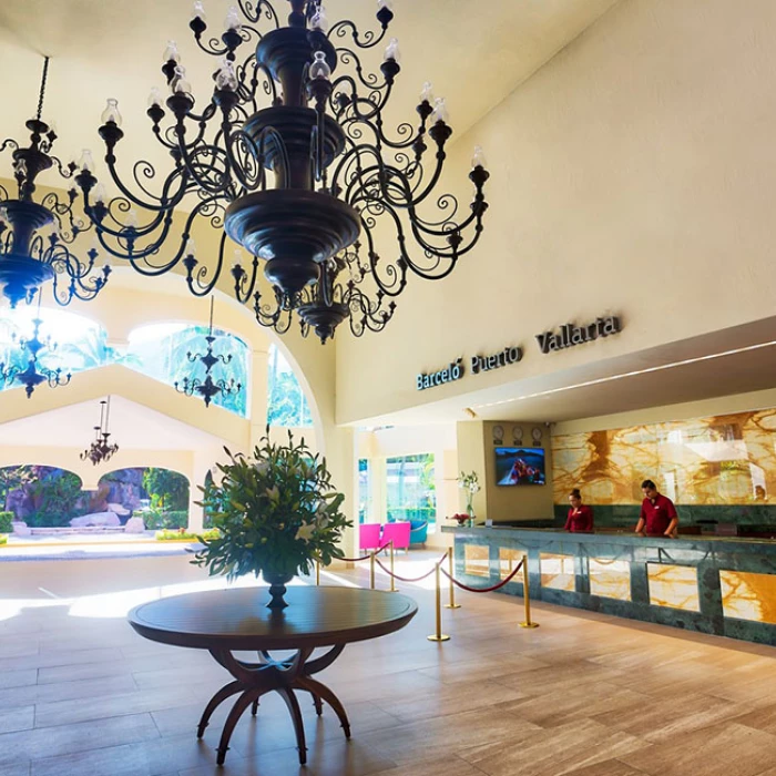 Lobby at Barcelo Puerto Vallarta resort.