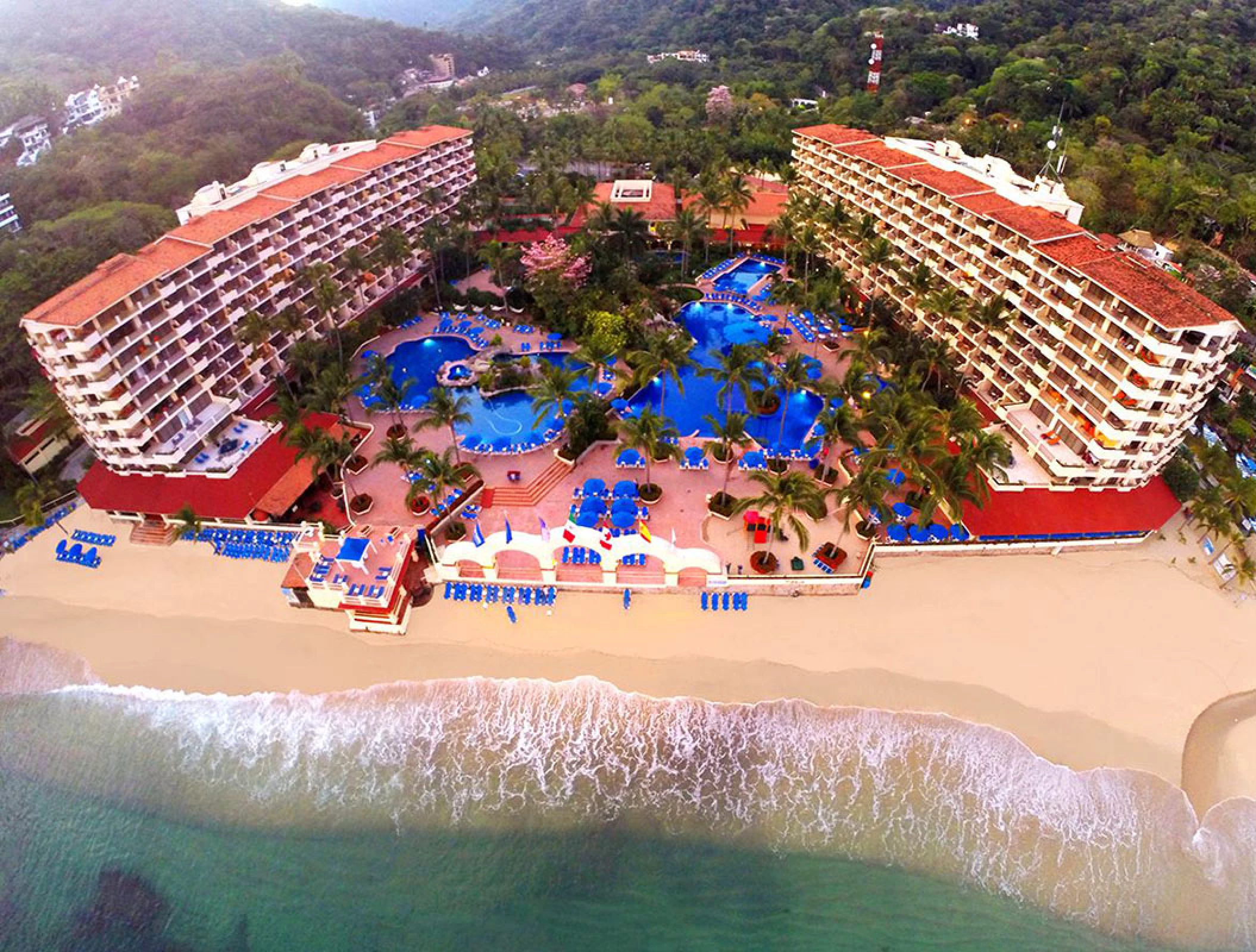 Barcelo Puerto Vallarta resort wide angle overview.