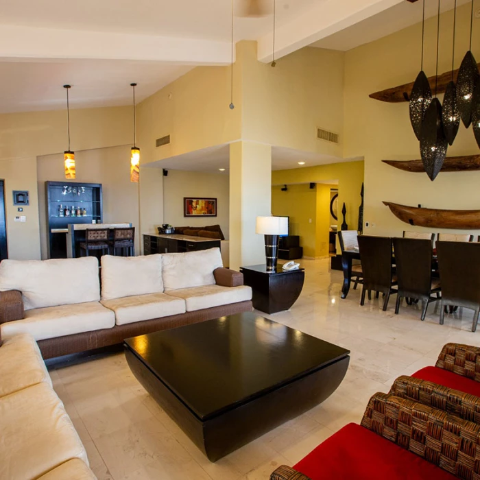 Presidential Suite Living room at Barcelo Puerto Vallarta resort.