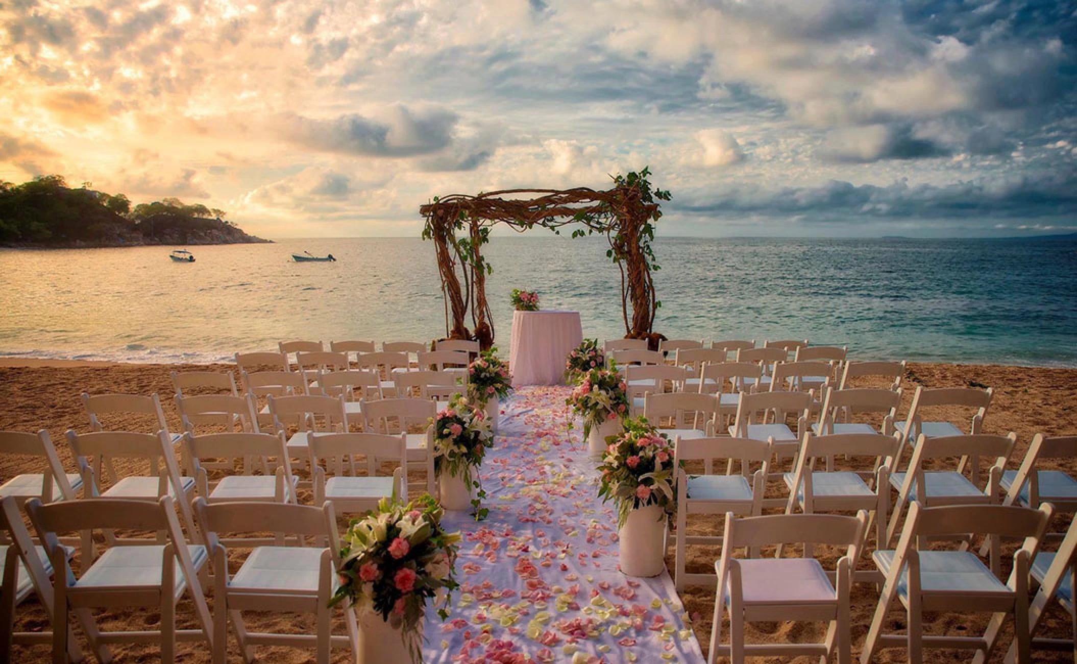 Ceremony decor at Barcelo Puerto Vallarta Destination Weddings.