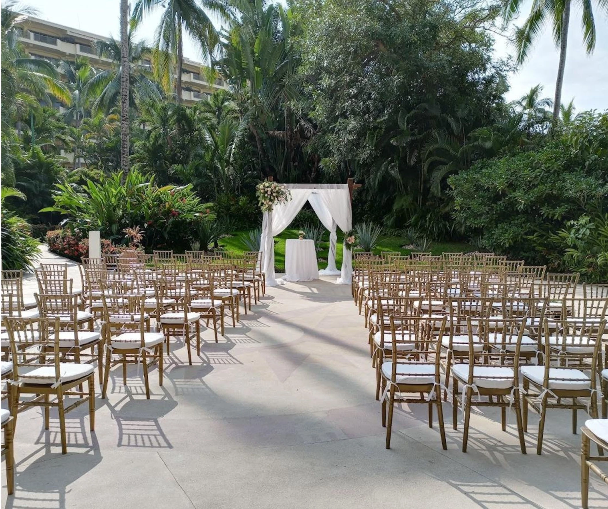 ceremony setup at la placita venue at barcelo puerto vallarta