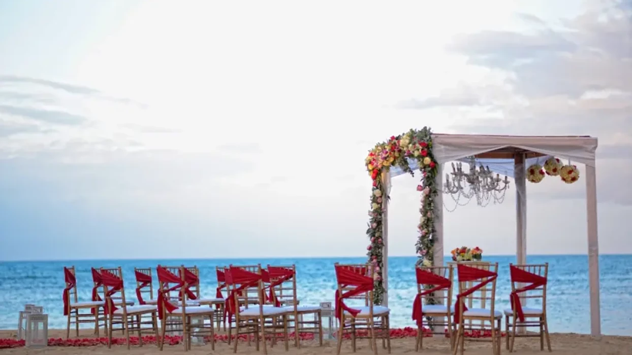 Ceremony decor on the beach at Breathless Punta Cana