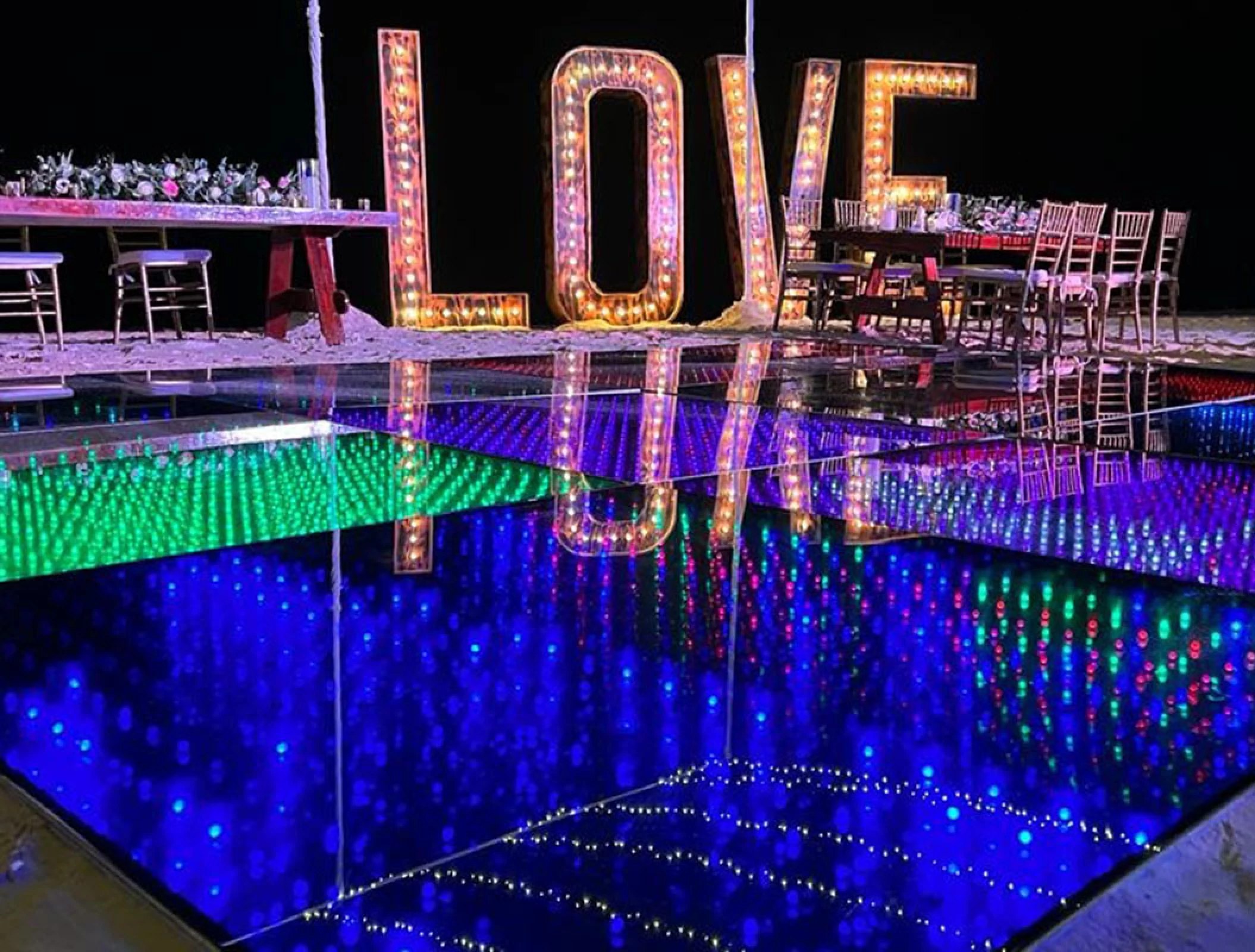 Reception decor in the energy beach at breathless riviera cancun