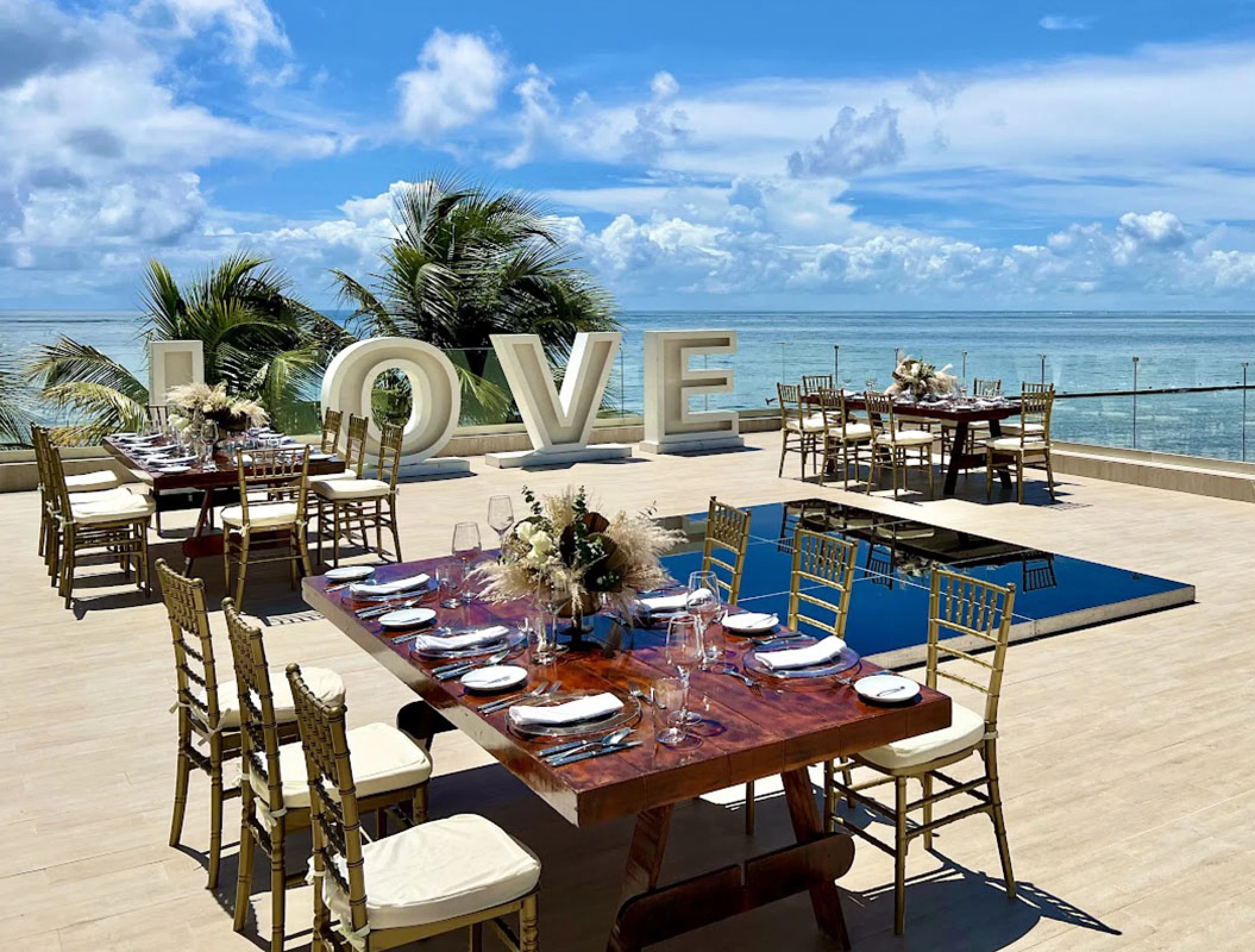 Wedding Ceremony in the love terrace at breathless riviera cancun