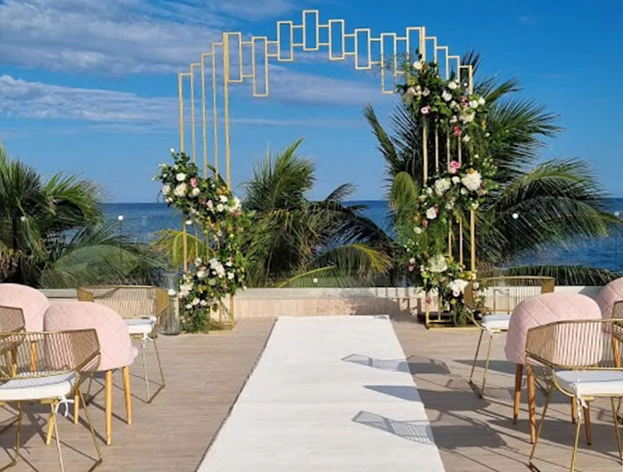 Wedding Ceremony in the love terrace at breathless riviera cancun