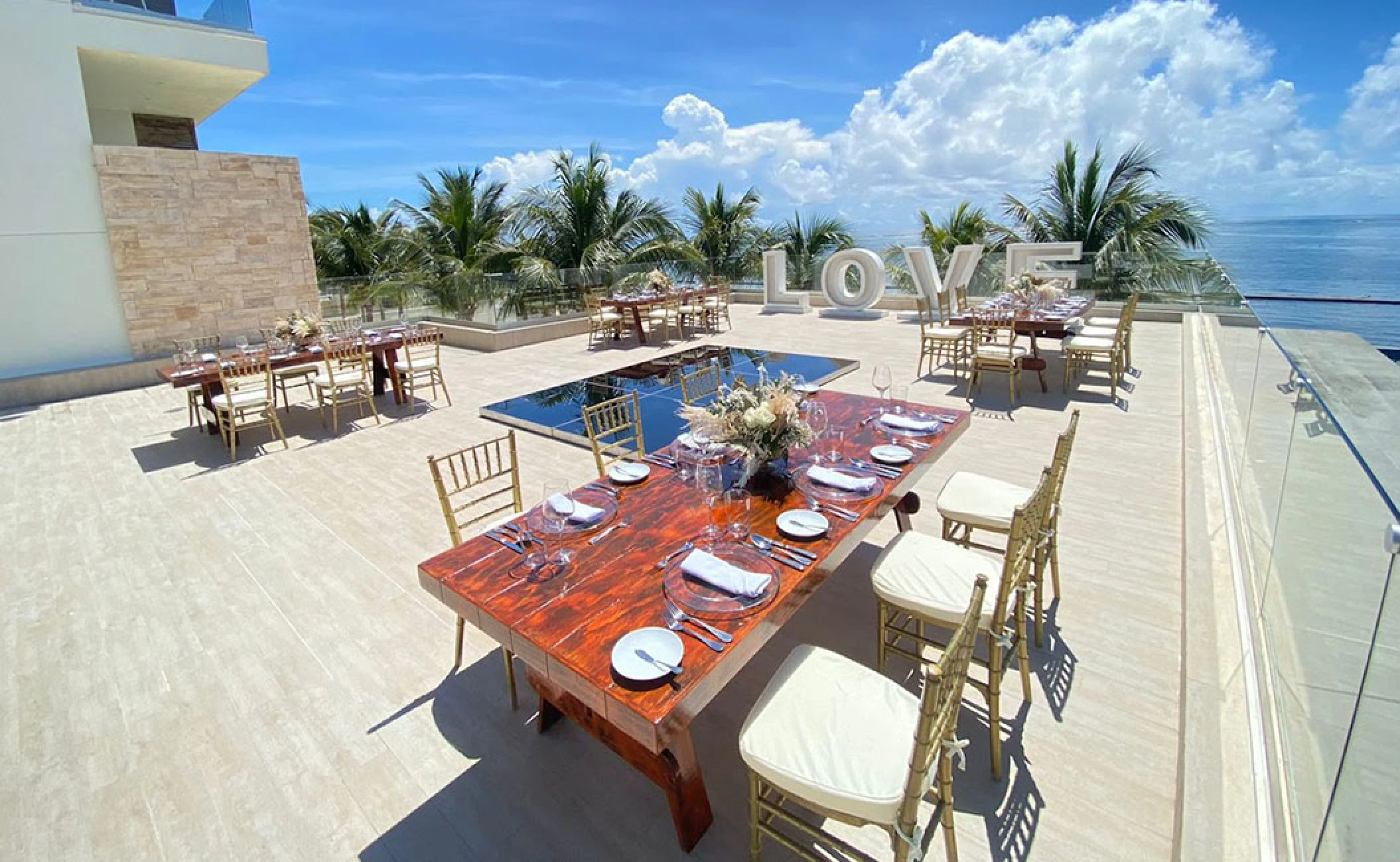 Wedding Ceremony in the love terrace at breathless riviera cancun