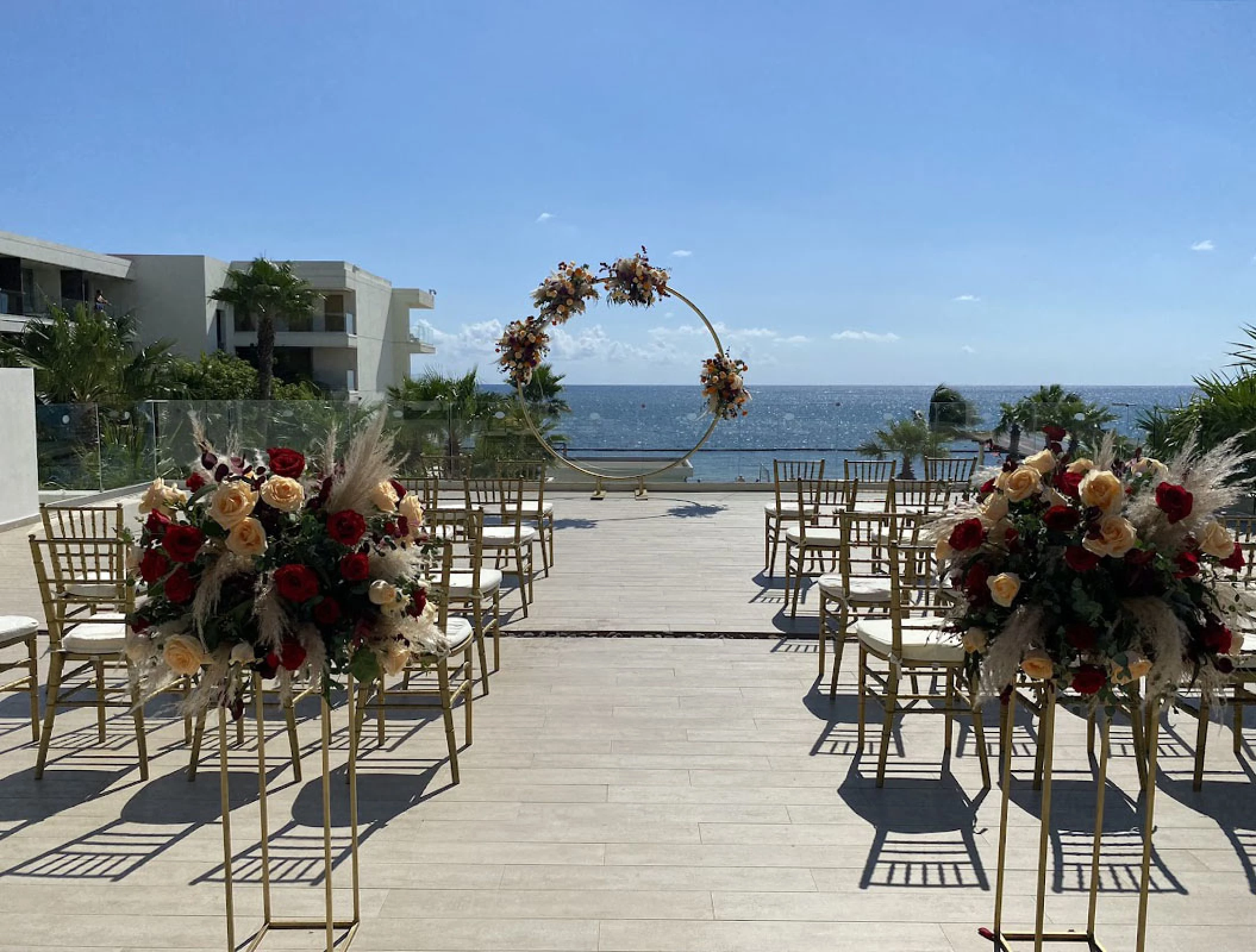 Wedding decor in the purple terrace at breathless riviera cancun