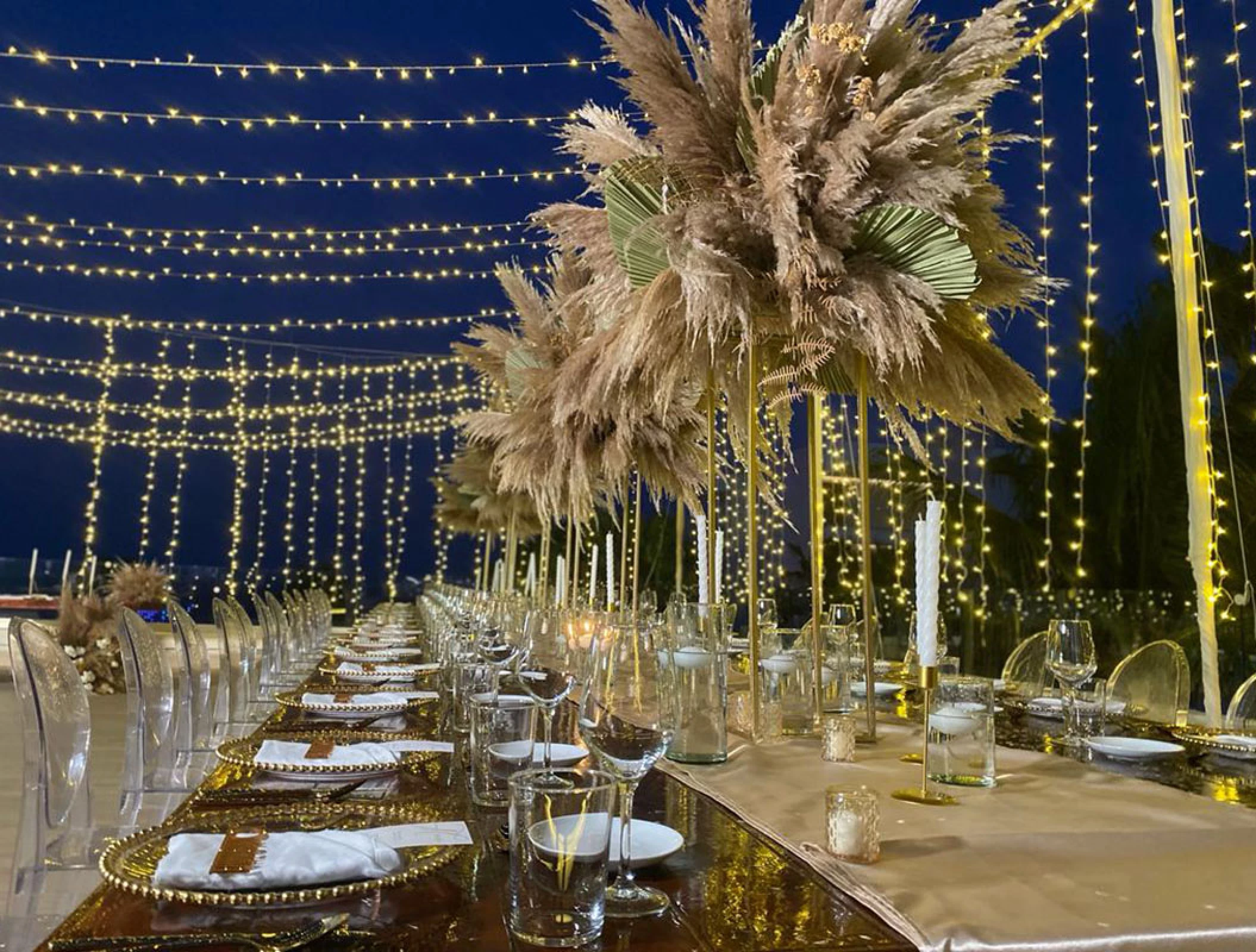 Wedding decor in the purple terrace at breathless riviera cancun