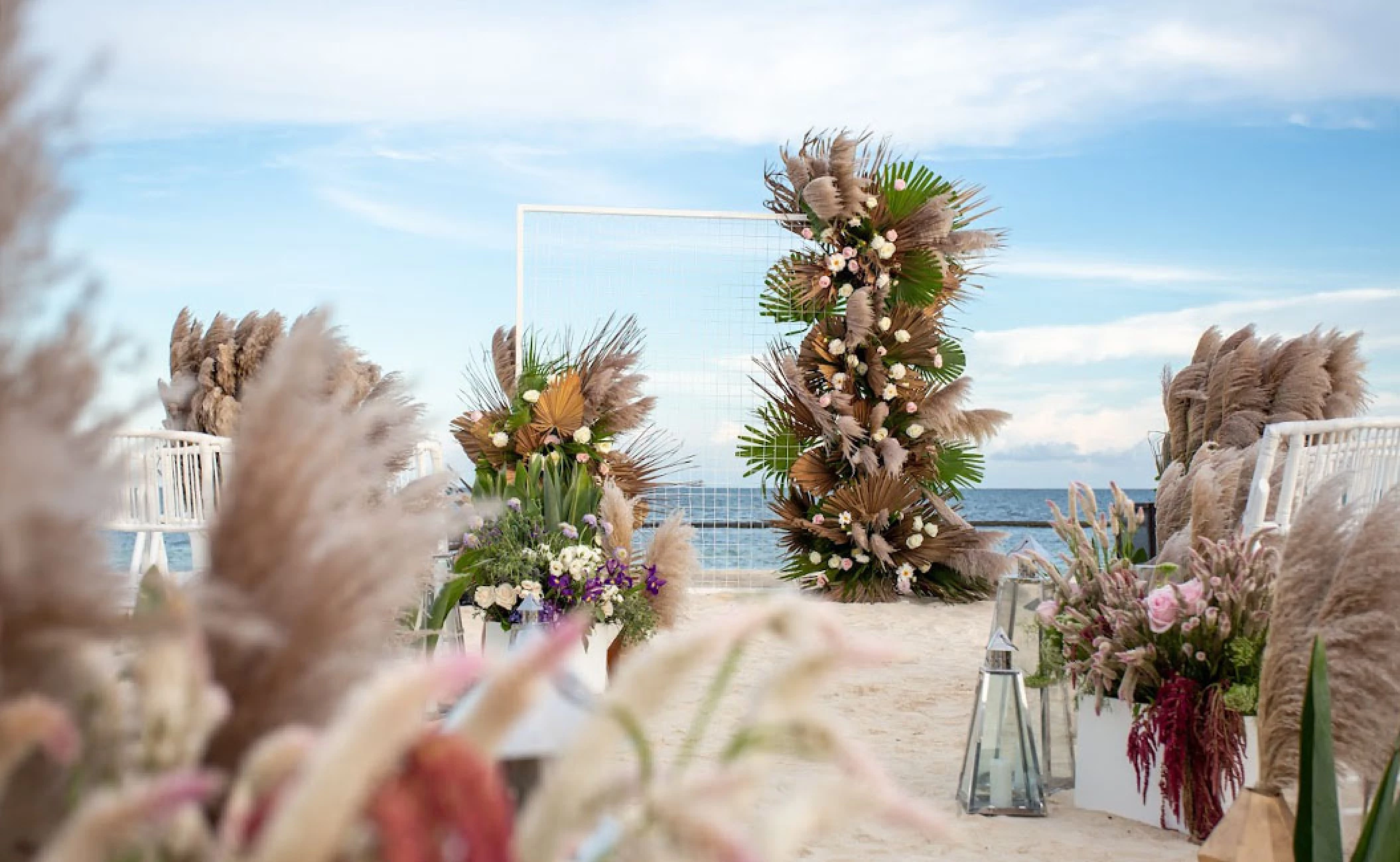 Dinner reception in the beach at breathless and secrets riviera cancun