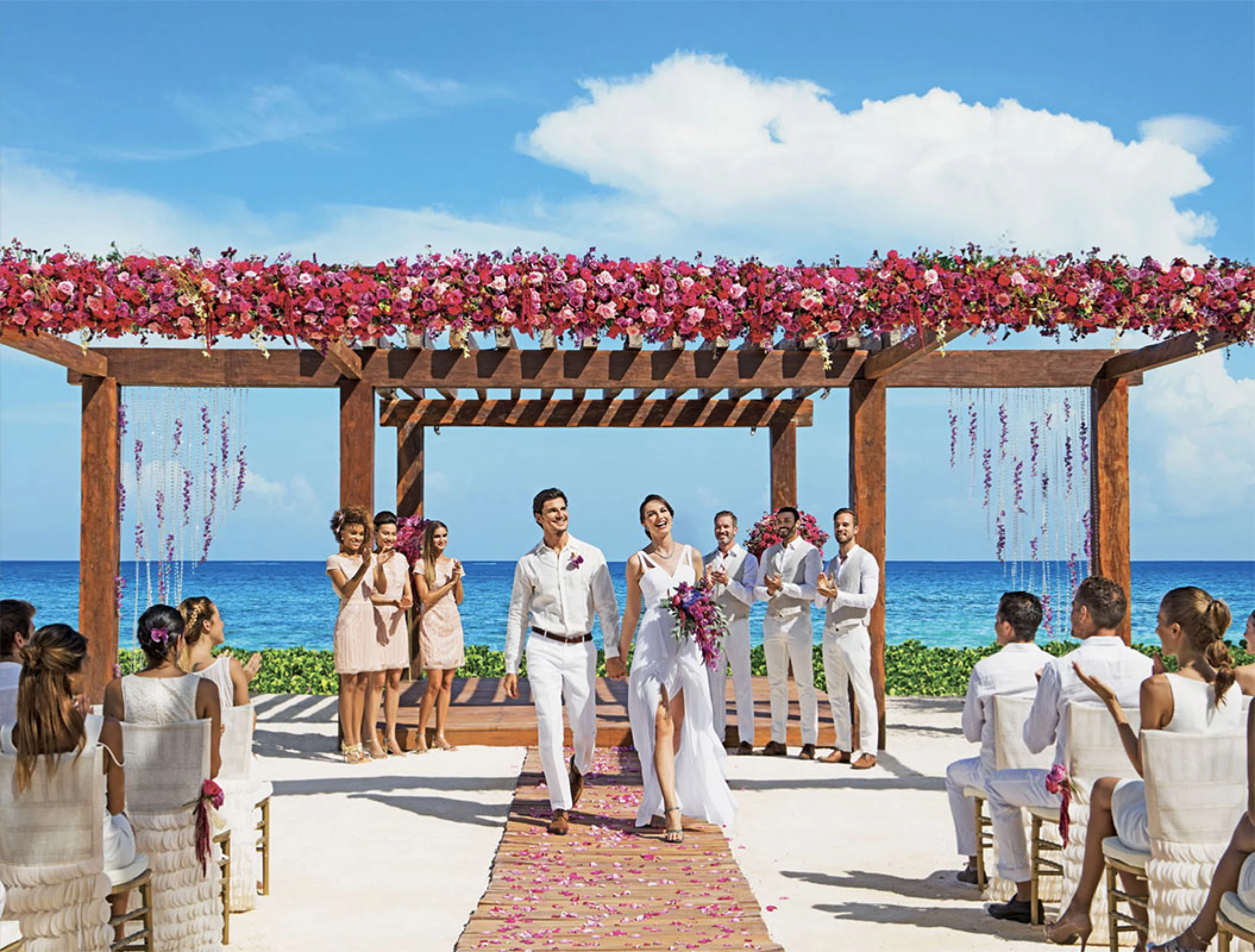 Symbolic ceremony in Xhale Gazebo at Breathless and Secrets Riviera Cancun