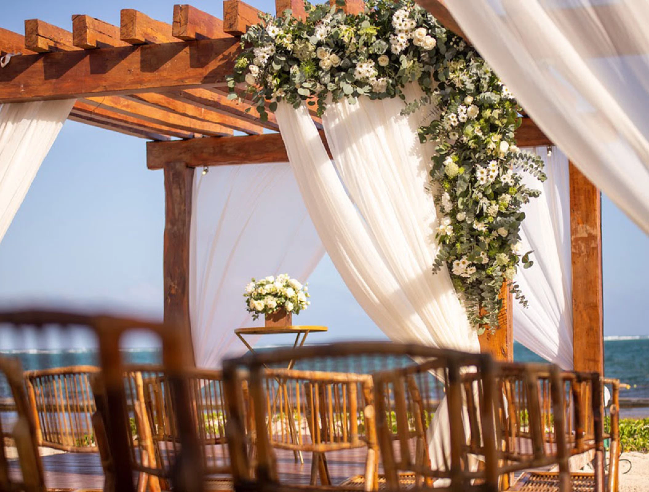 Symbolic ceremony in xhale gazebo at Breathless Riviera Cancun