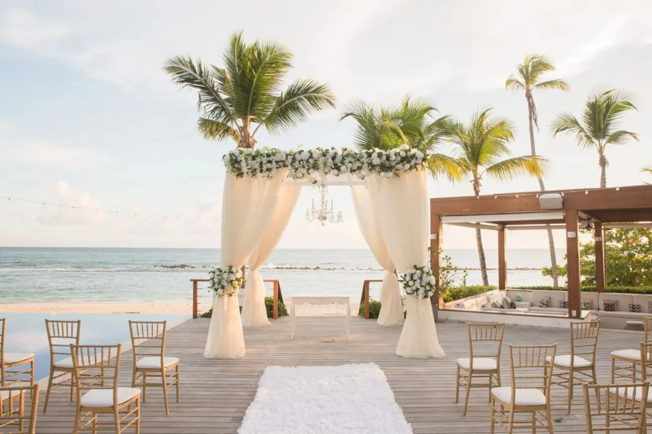 minitas beach club wedding setup at Casa de Campo