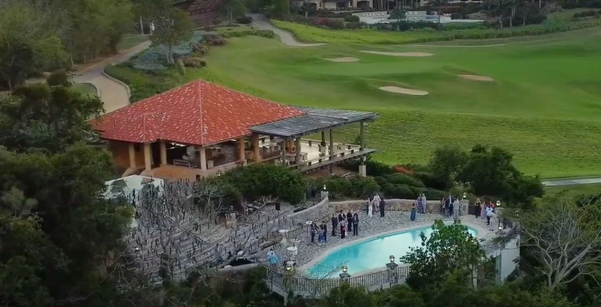 pool terrace at the dye fore at Casa de Campo