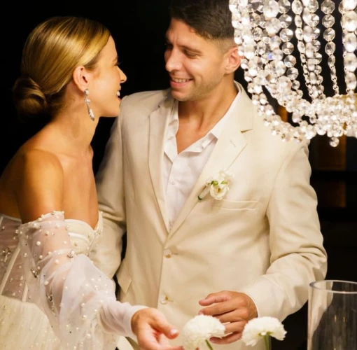 bride and groom at Devossion by Live Aqua Playa del Carmen