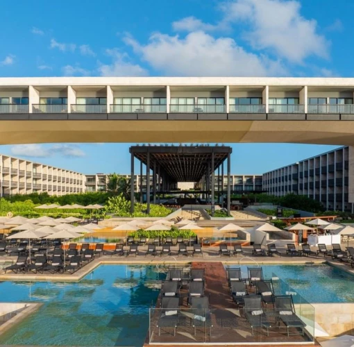 pool and loungers at Devossion by Live Aqua Playa del Carmen