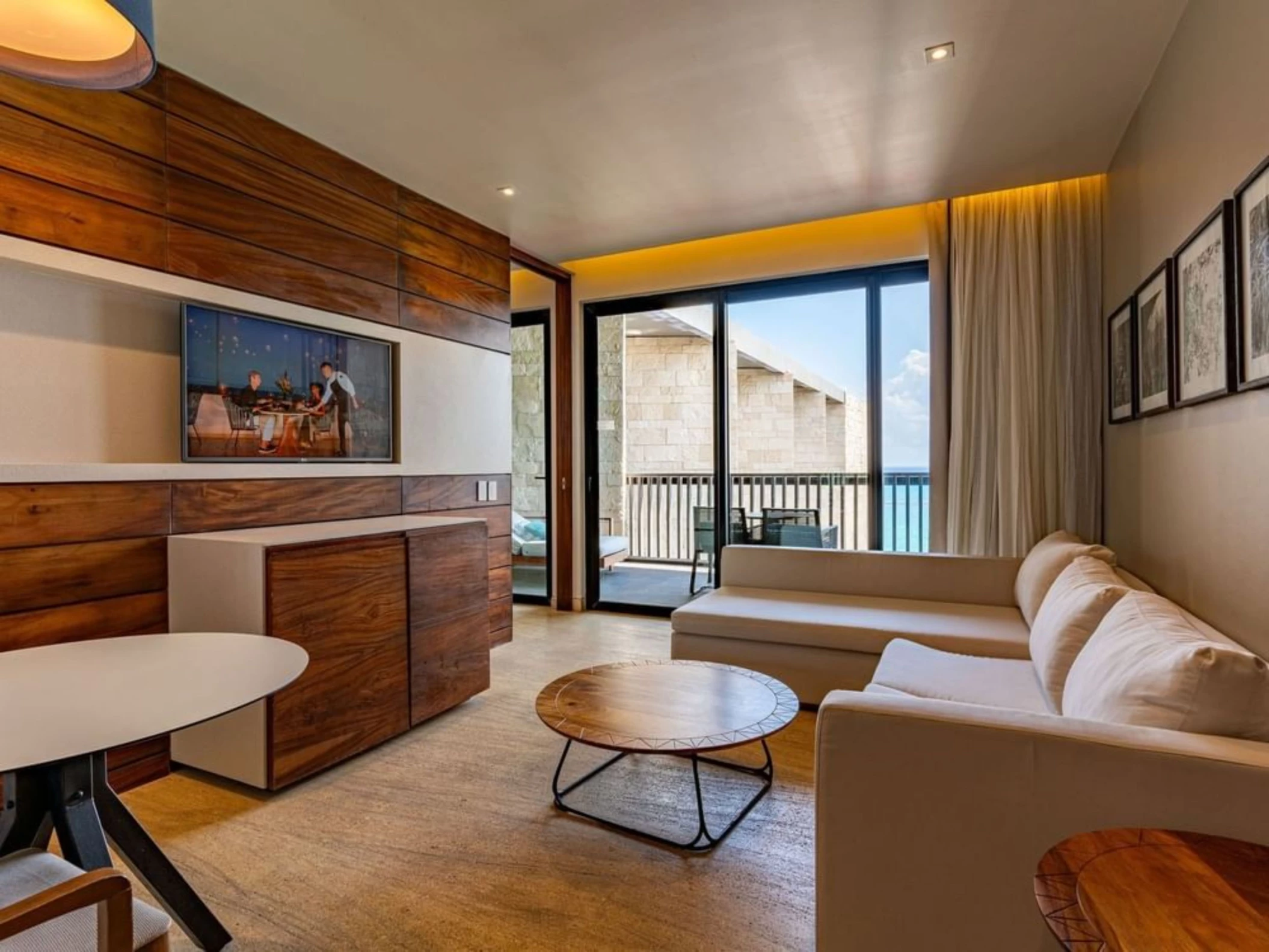 horizon suite living room at Devossion by Live Aqua Playa del Carmen