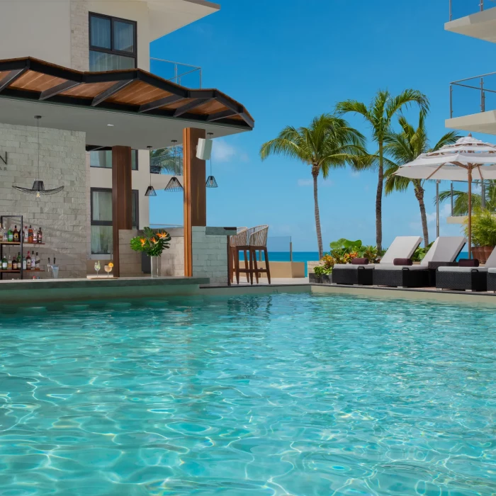 marlin pool bar at Dreams Cozumel Resort.