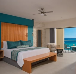 Master suite ocean view at Dreams Cozumel Resort.