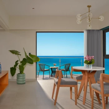 Master suite ocean view living at Dreams Cozumel Resort.