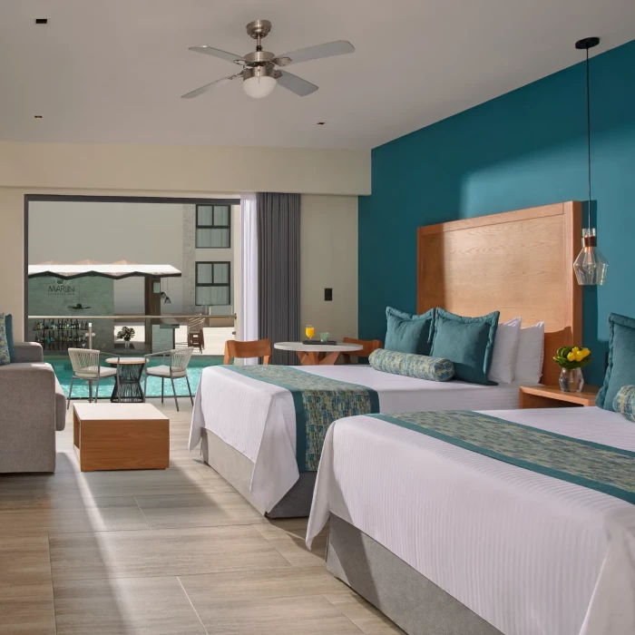 junior suite pool view double at Dreams Cozumel Resort.