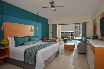 Junior suite pool view at Dreams Cozumel Resort.