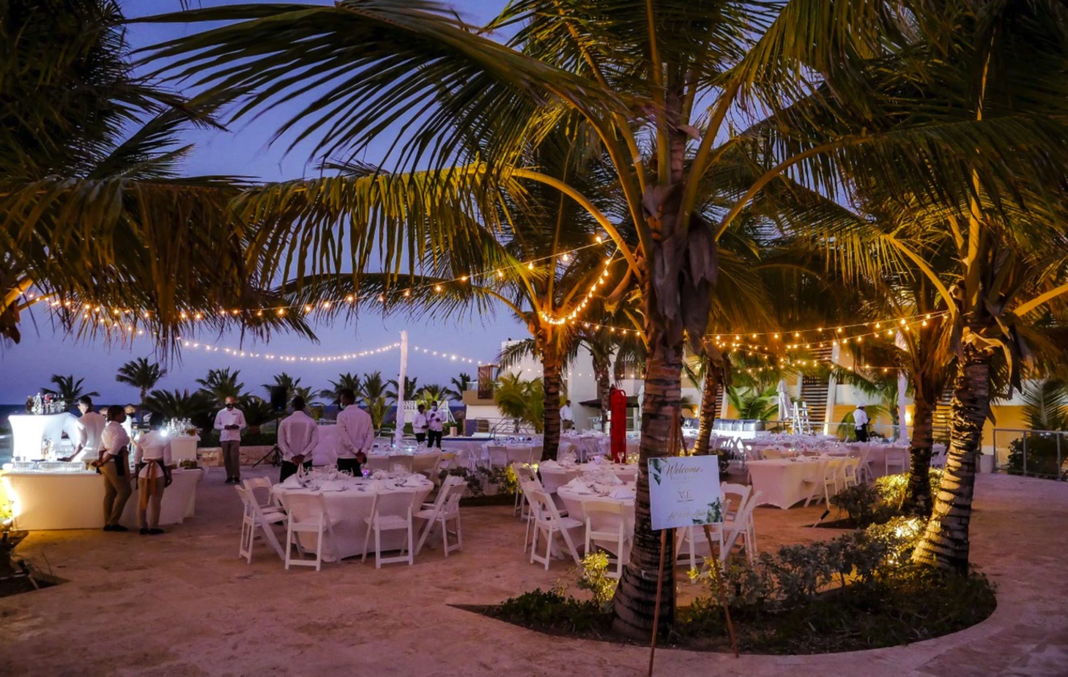 Dreams Onyx Pool Area venue decked up for a reception