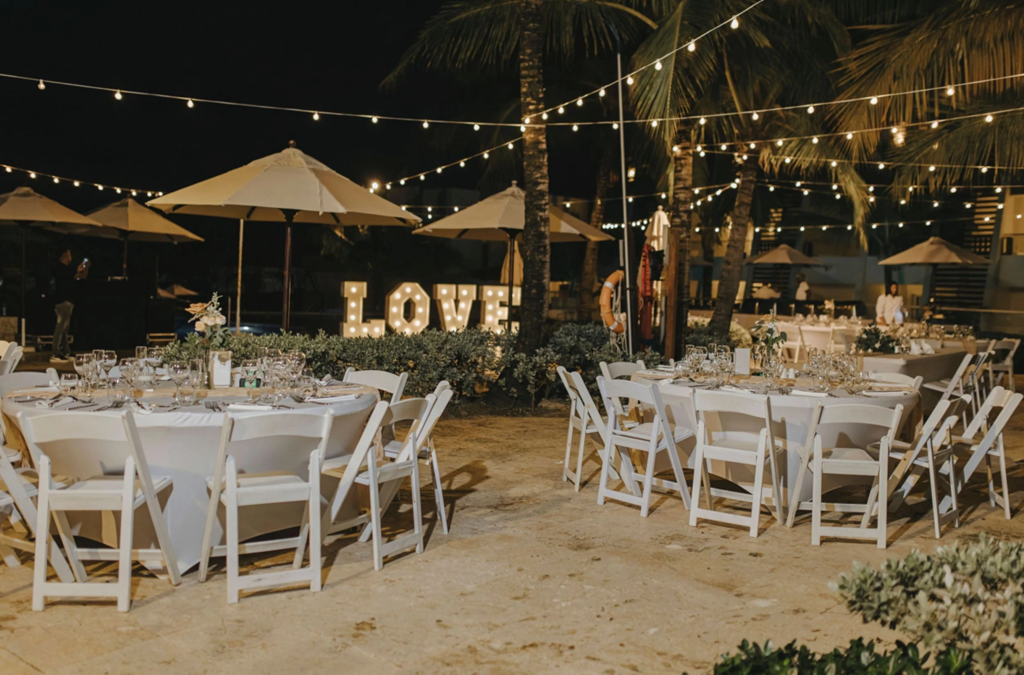 Dreams Onyx Pool Area venue decked up for a reception