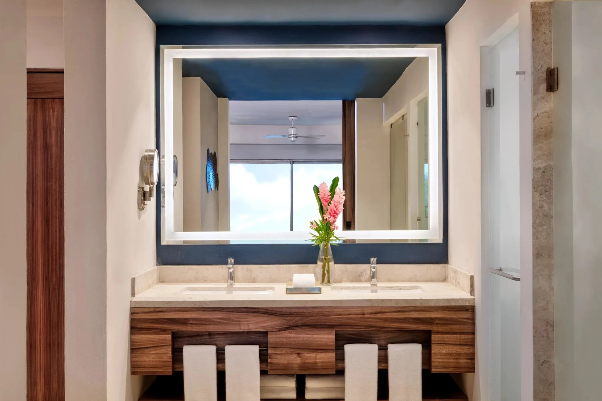 bathroom vanity at Dreams Puerto Morelos Resort & Spa
