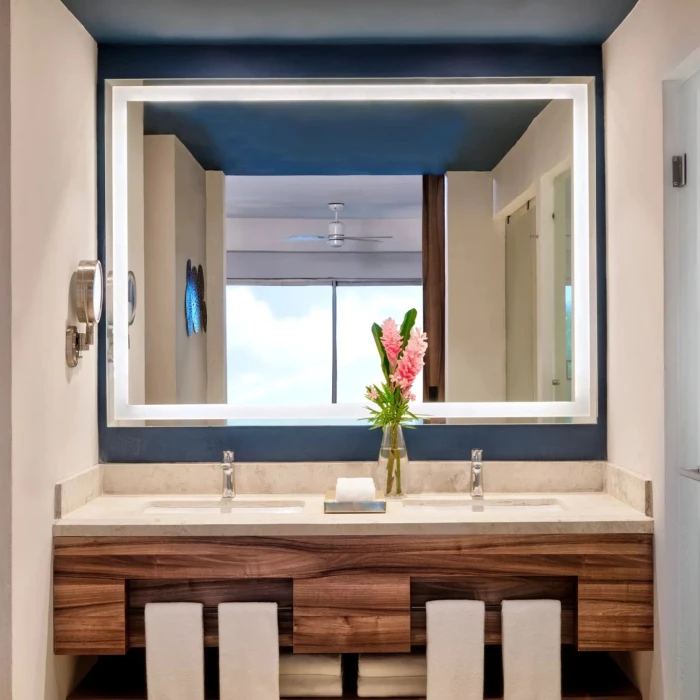 bathroom vanity at Dreams Puerto Morelos Resort & Spa