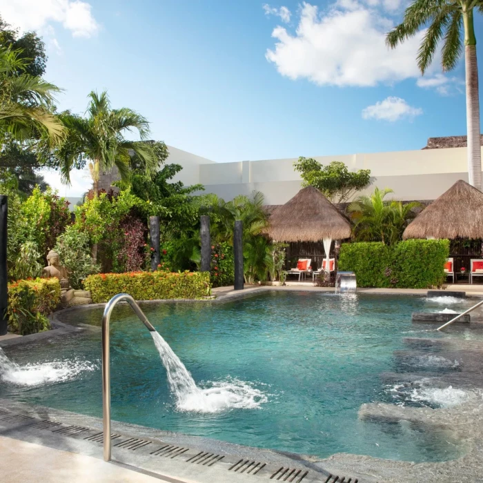 pool at the spa at Dreams Puerto Morelos Resort & Spa