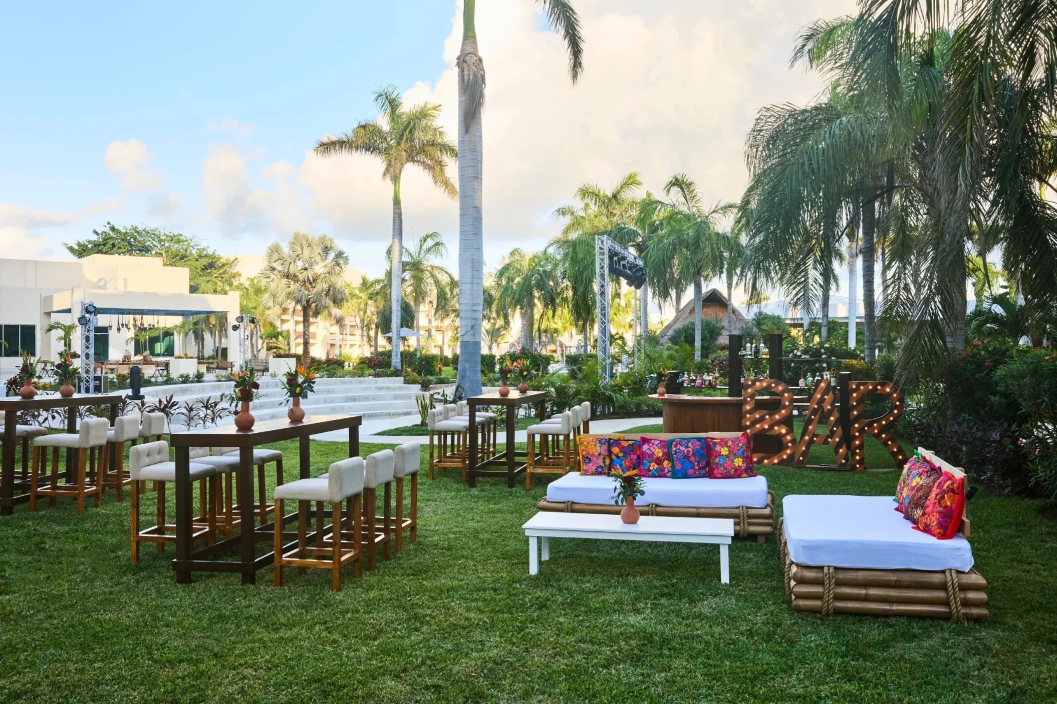 reception at the soursop garden venue at Dreams Puerto Morelos Resort & Spa